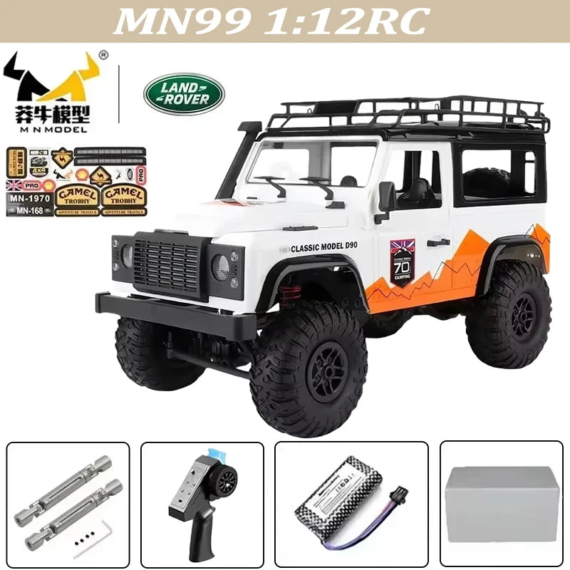 MN128 1/12 RC Car 4WD Jeep Model 2.4G Remote Control LED Light 4X4 Off Road 4WD Climbing RC Truck Electric Toy Car Gift for Boy