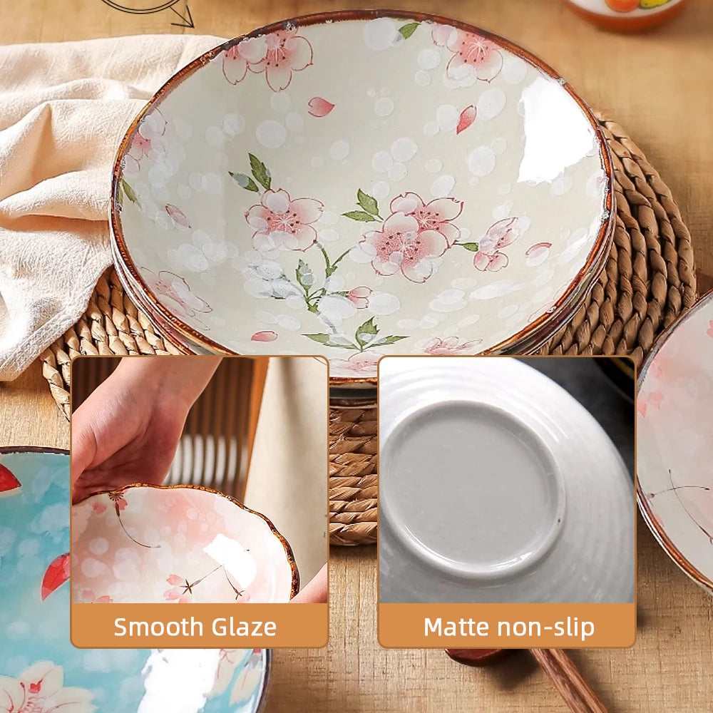 Ceramic Plates, Japanese Ddishes, Home Tableware, Creative Round Dishes, Dinner Plates, High-quality Deep Plates