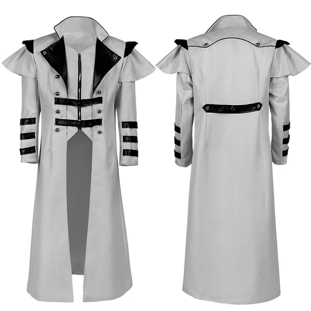 Halloween cosplay: a medieval stage performance costume with a split windbreaker, hat, and scepter for a palace banquet