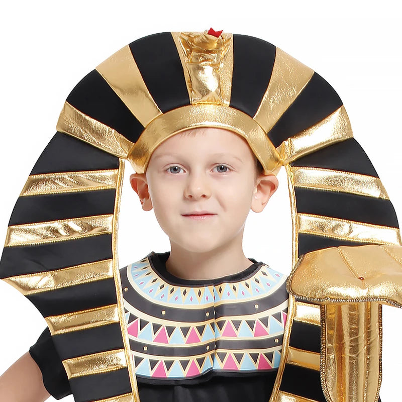 Halloween Child Ancient Egyptian King Pharaoh Cosplay Kids Fancy Dress Historical Theme Party Costume