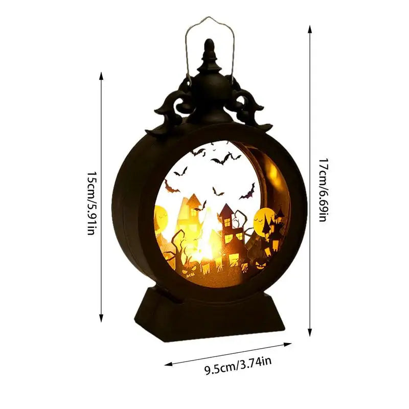 Halloween Lantern Halloween Decor Retro Decor Battery Lantern Flameless LED Candle Lantern Halloween Vintage Lantern ﻿