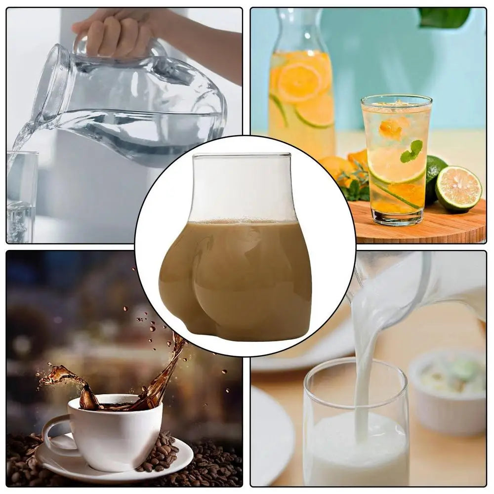 Butt Glass Cup Creative Glass Ass Mug Milk Taste Butt Body Shape Lovely Cup Glass Cup For Milk Water Coffee Cups Home Decor