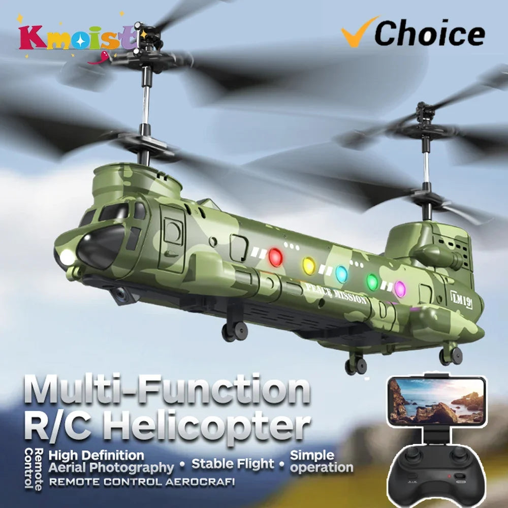 RC Helicopter LM19-D LED Lights 480P Camera Hd Aerial Photography 2.4g Remote Control Aircraft Model Toys for Boys Children Gift