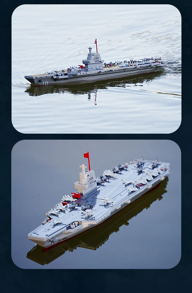 RC Boat Aircraft Carrier Warship Dual Motor Remote Control Ship Speedboat Electric Machine Model Children's Toys Outdoor Pool