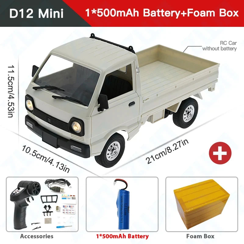 WPL D12 1:10 / 1:16 RC CAR Simulation Drift Climbing Truck LED Light Haul Cargo Remote Control Electric Toys For Children