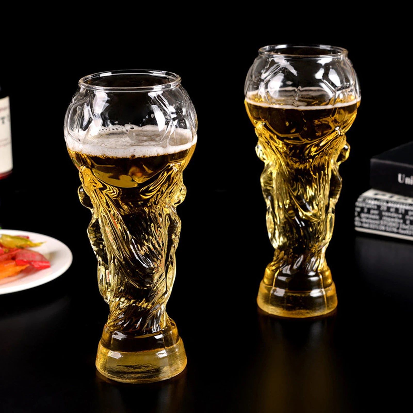 450ml Creative Football Cup Beer Mug Crystal Hercules Large Capacity Glass Wine Cup for Home Bar Beer Cocktails Beverages
