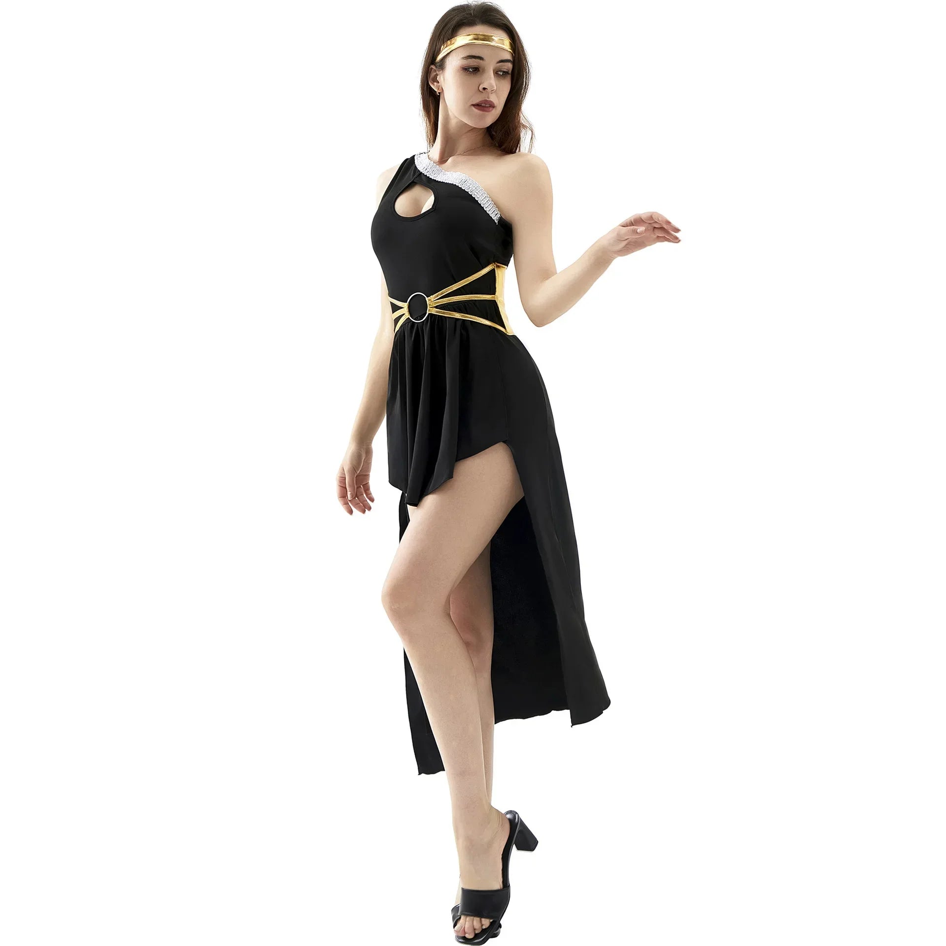 Halloween Women Adult Carnival Festival Ancient Greek Myth Cosplay Costume Princess  Performese Stage Dress Up White Dress