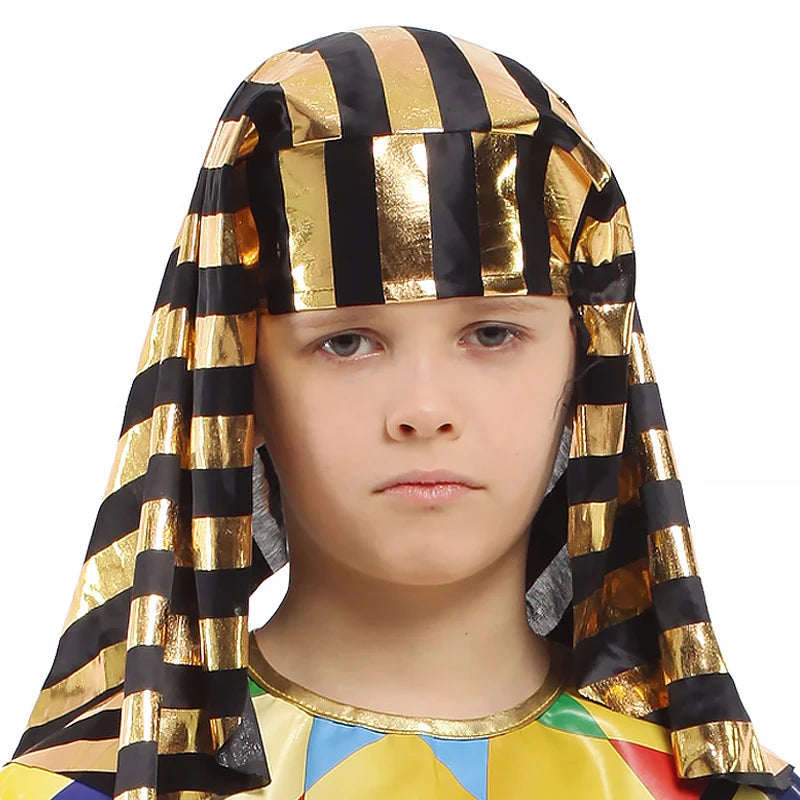 Halloween Child Ancient Egyptian King Pharaoh Cosplay Kids Fancy Dress Historical Theme Party Costume