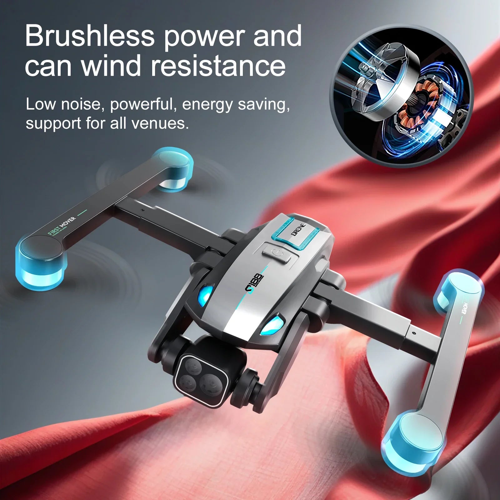 S188 GPS Drone 8K Professional HD Dual Camera 5G Wifi Obstacle Avoidance Brushless Foldable Quadcopter RC Distance 2KM Dron Toys