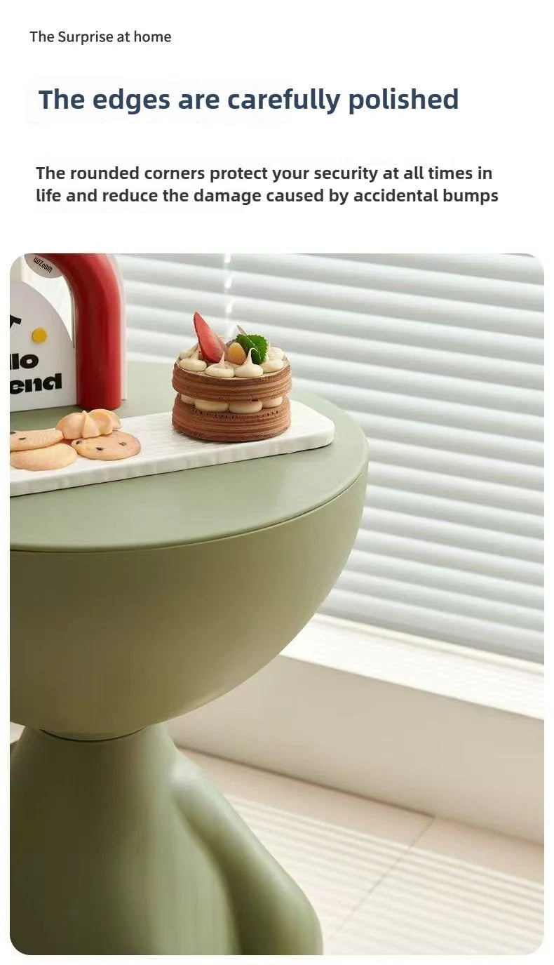 Light Luxury Cartoon Sofa Edge Table Creative Flat Head Coffee Table Small Household Plastic Coffee Table Furniture Side Table