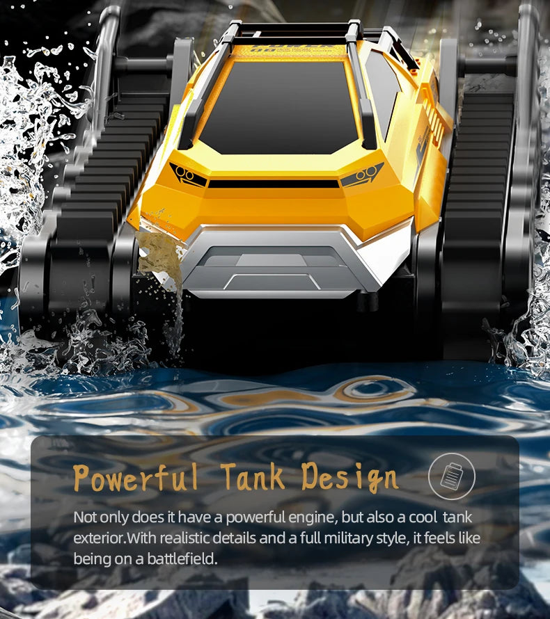JJRC Q183 RC Car 2.4G Amphibious All Terrain Tracked Tank Remote Control Truck Climbing Off-Road Vehicle Waterproof Toy Kid Gift
