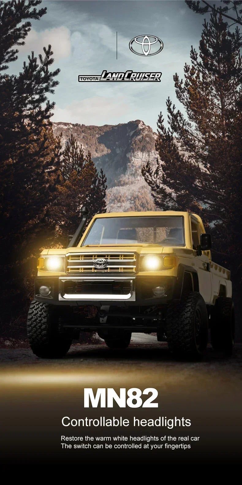 MN128 1/12 RC Car 4WD Jeep Model 2.4G Remote Control LED Light 4X4 Off Road 4WD Climbing RC Truck Electric Toy Car Gift for Boy