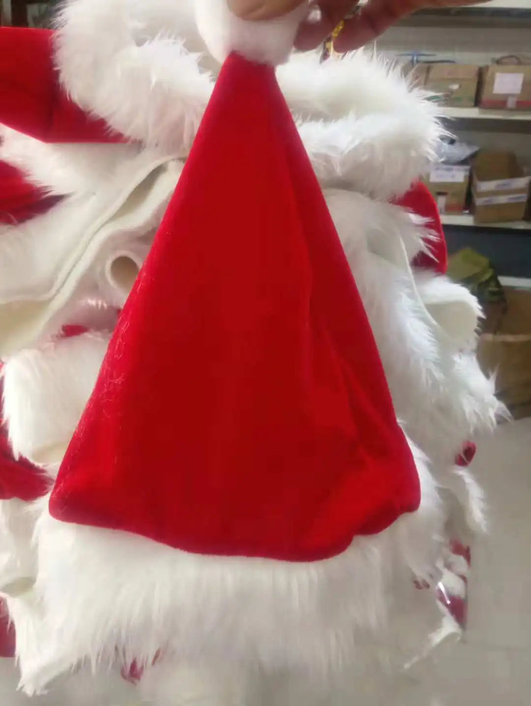 Santa Claus Costume Christmas Complete Dress-Up Outfit For Adult Santa Suit With Hat Men Cosplay Costumes 7PCS