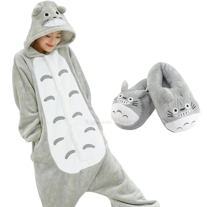 Halloween    Animal Cartoon pour hommes et femmes, pantoufles de pyjama pour filles garçons,  drôle, olympiques d'hive ensemble