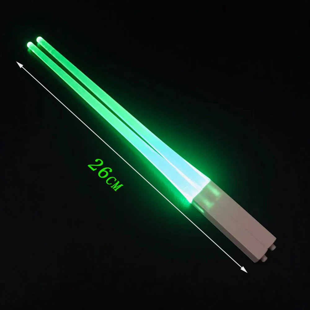 1Pair LED Lightsaber Luminous Chopsticks Detachable Washable Reusable BPA Free Tableware For Kitchen Dinner StarWar Theme Party