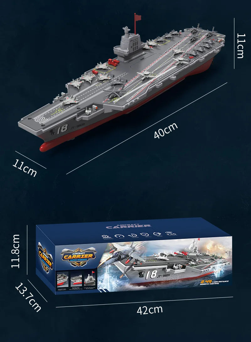 JJRC New Product Water Ship Model 2.4G Remote Control Aircraft Carrier Children's Electric Toy Remote Control Ship