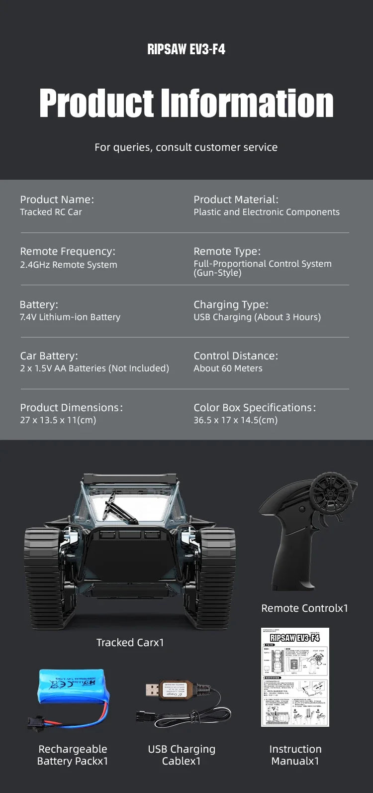 JHD Car For JJRC C8812 2.4G Full Scale Tracked Tank RC Car Model 360 Degree Rotation Drift Remote Control Off-Road Vehicle