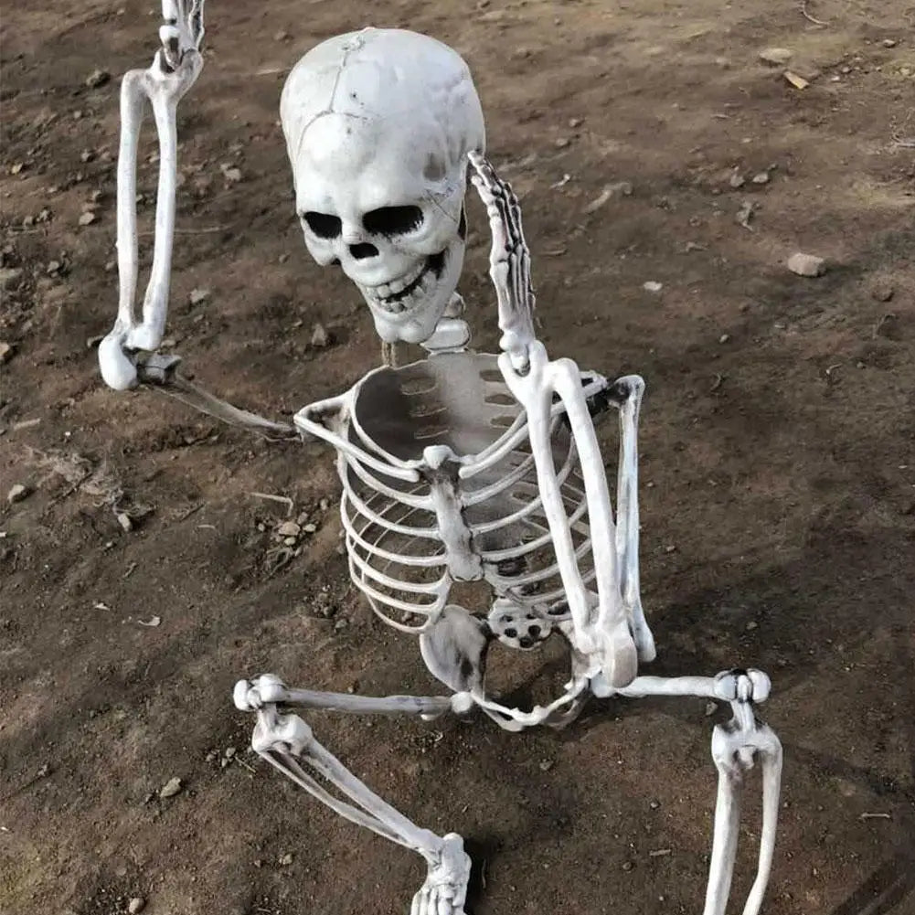 Halloween Human Skeleton Haunted House Hanging Props Home Evil Party Decoration Horror Scary Movable Big Skull Decorations