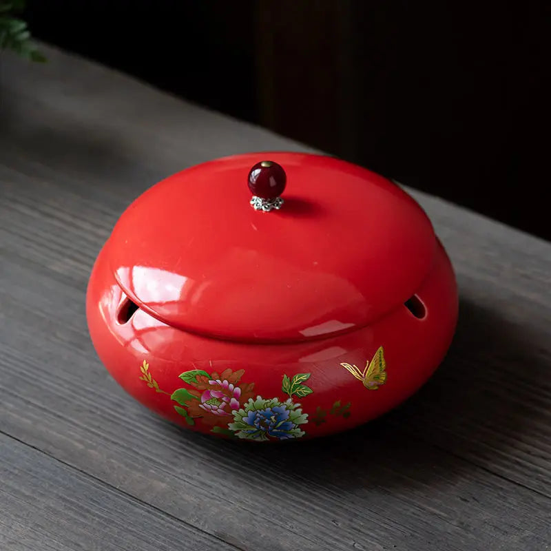 Retro Ceramic  Ashtray Tray Coffee Shop  Desktop Creative Ornaments Living Room TV Cabinet  Ashtrays with Lid Home Decoration