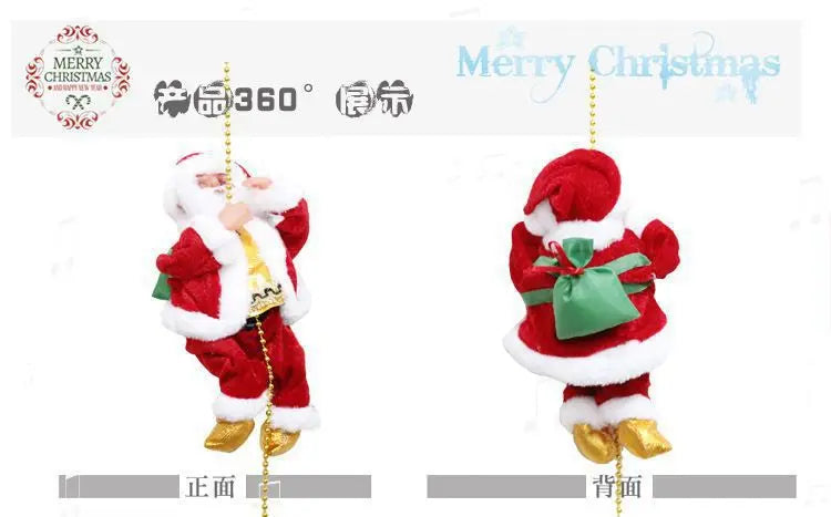 Climbing Beads Santa Claus Music Electric Doll Rope Christmas Gifts Ornaments Cross border wholesale fashion hotsale funny adult