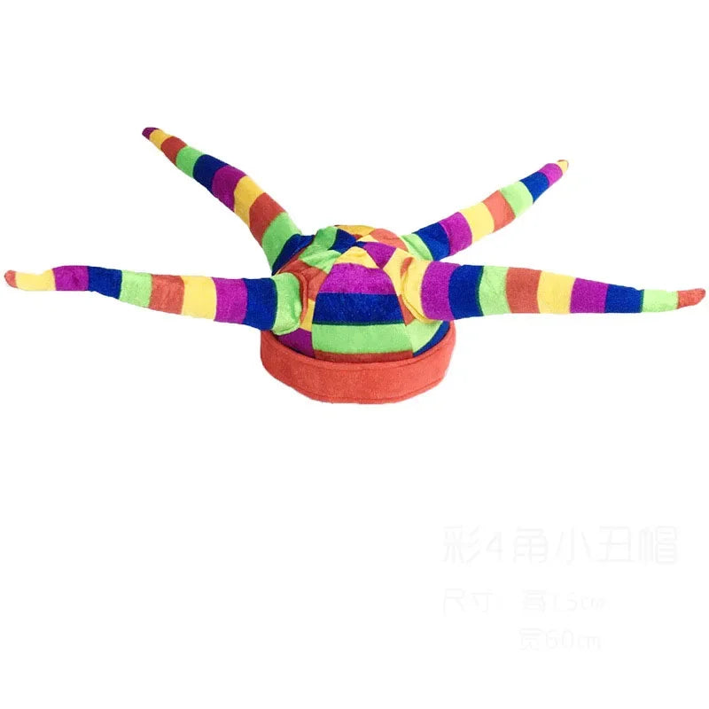 Adult Halloween Fancy Dress Up Hat Stage Show Props Clown Funny Dress Up Clown Hat Carnival Birthday Cake Cap