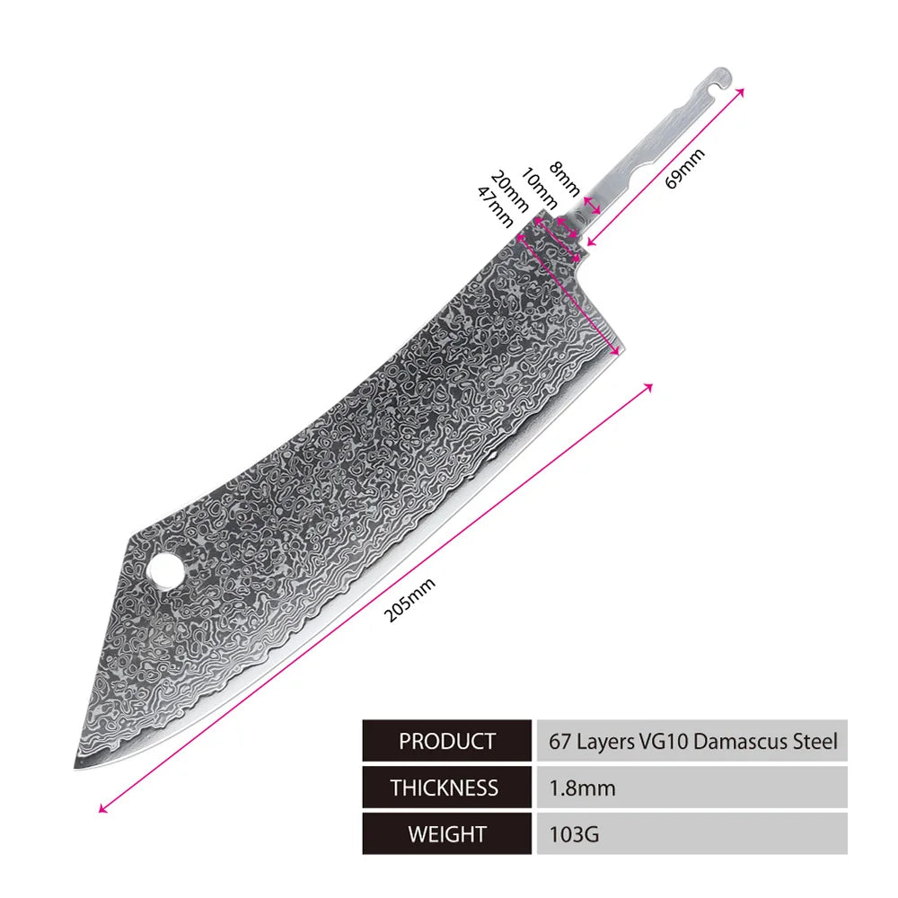 Amber 440C high carbon steel hammer black forge blade blank handle DIY knife blade
