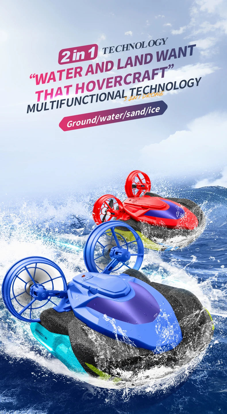 New S10 Water and Land 2 IN 1 Remote Control Drift Car Hovercraft Deformation Multifunctional RC Hovercraft Boat Car Kid RC Toy