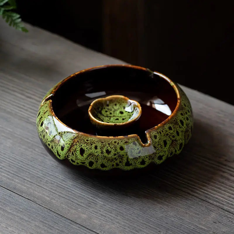 Retro Ceramic  Ashtray Tray Coffee Shop  Desktop Creative Ornaments Living Room TV Cabinet  Ashtrays with Lid Home Decoration