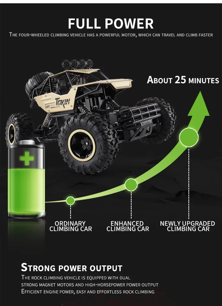 Oike RC Car Remote Control Climbing Vehicle Outdoor All Terrain Off-road Trucks 4WD Racing Drift Cars Toy Gift for Kids Adults