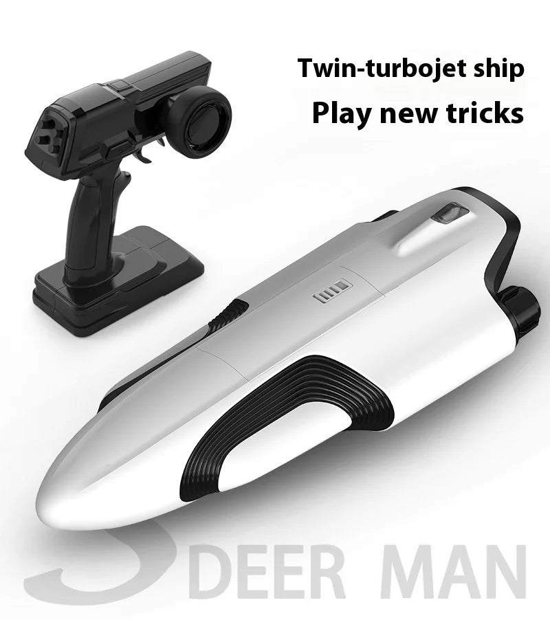 S2 Twin Jet RC Racing Boat High Speed Self-Righting Remote Control Ship 2.4Ghz Watercraft Model with Flip Over Recovery