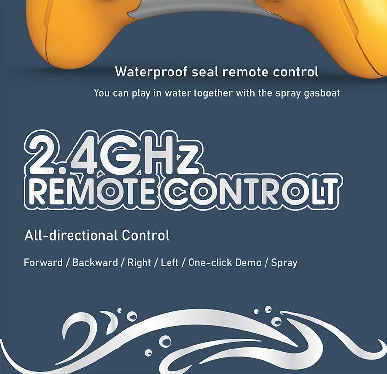 RC Boat Remote Control Boats Spray Powerboat Twin Propeller 2.4G Radio Controlled Ship with Lights Toys for Boys Girl Kids Gifts