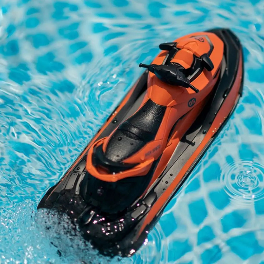 Plastic High-Speed Rc Motorboat Jet Ski Waterproof Electric Boat Simulation Model Durable Mini 2.4g Wireless Speedboat Kids Toy