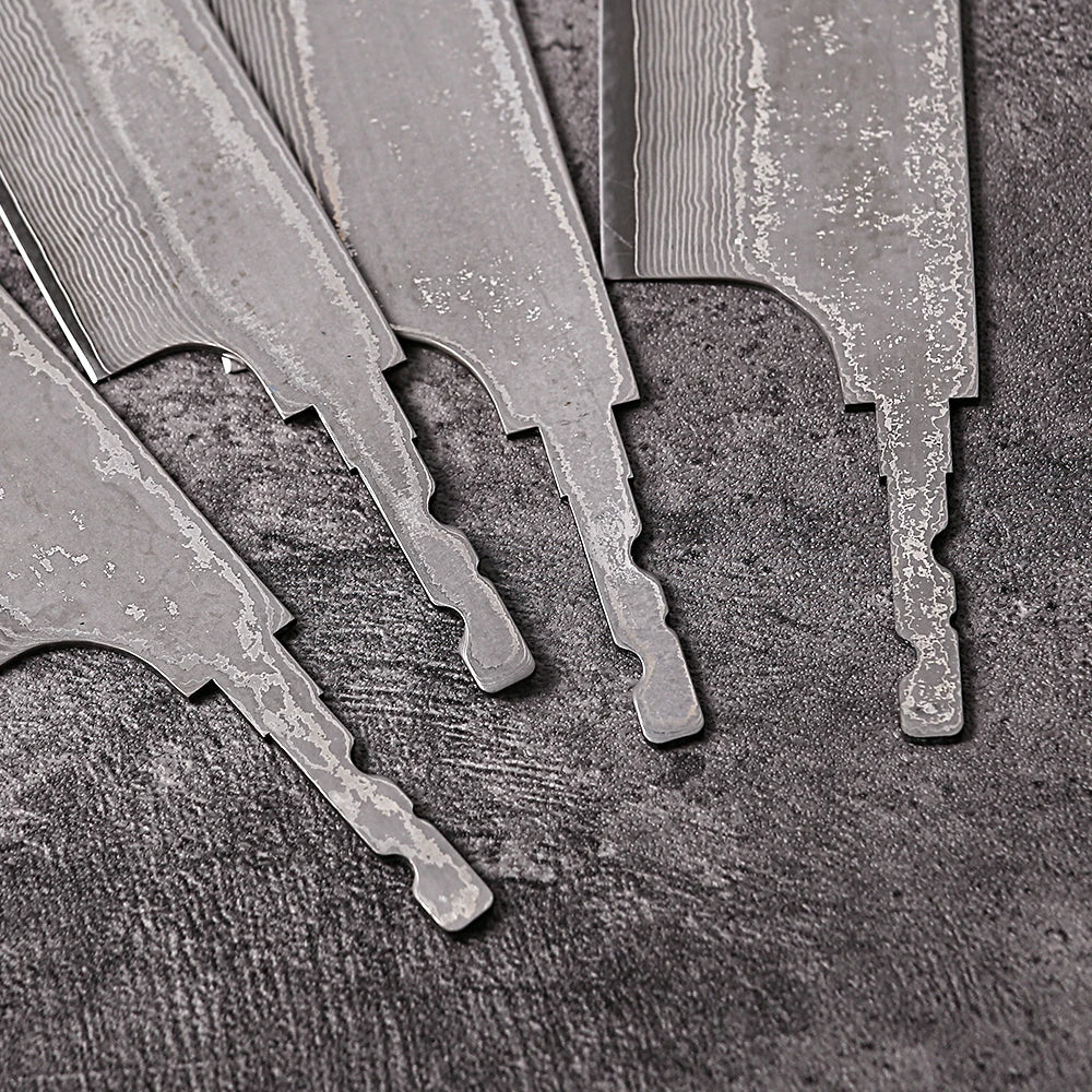 F.YOUNG DIY Damascus Steel Japanese Kitchen Chef Knife Blank Blade VG10 Full Tang Integral Hand Forged Sharp Edges Making Tools