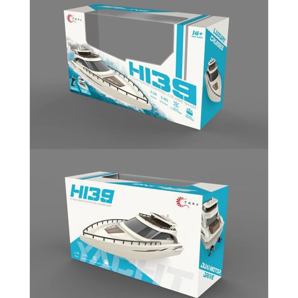TKKJ RC Boat High Speed Double Electric Machine propeller 2.4GHz Remote Control Boat 1:28 Speedboat Model Toys for Children Kids
