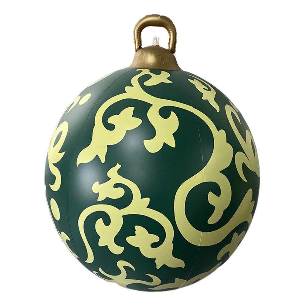 60CM Xmas Decorative Ball Colorful Christmas Inflatable Ball Large Versatile Porch Courtyard Ornaments