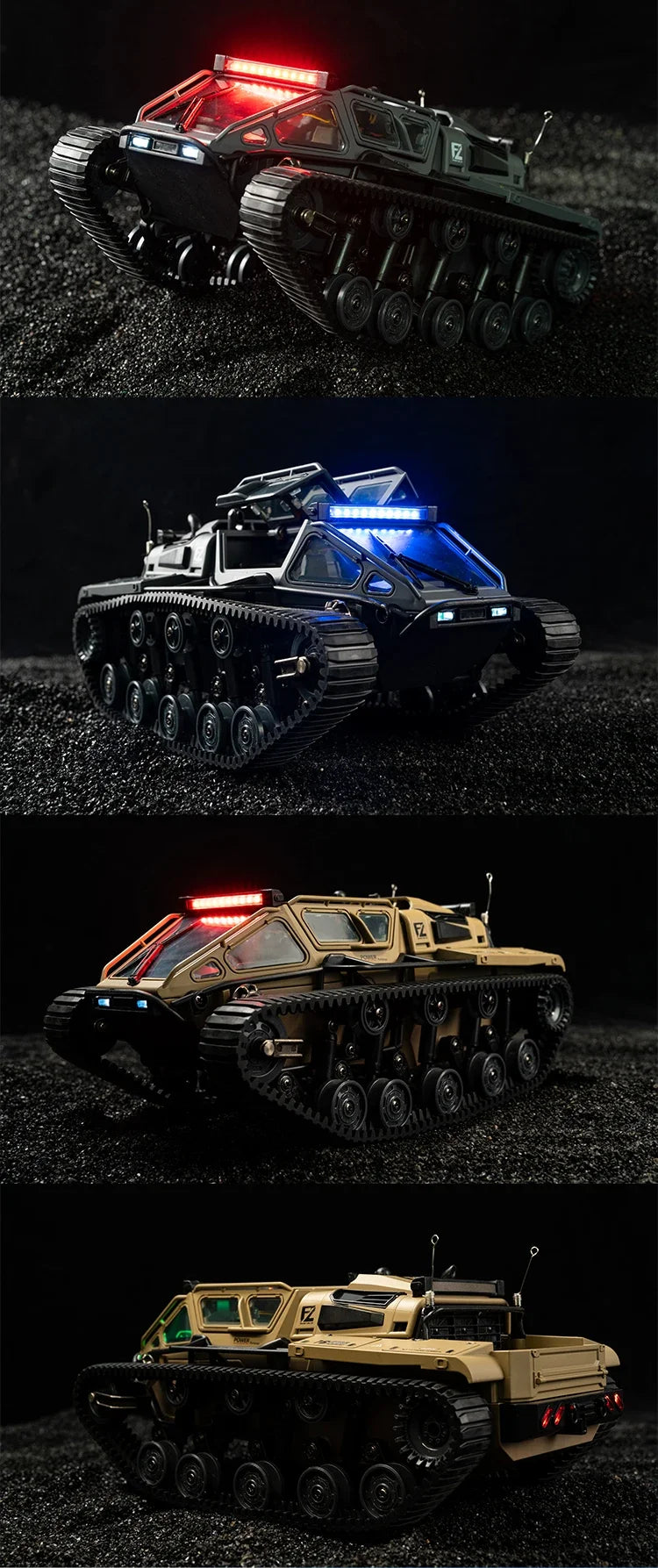 JHD Car For JJRC C8812 2.4G Full Scale Tracked Tank RC Car Model 360 Degree Rotation Drift Remote Control Off-Road Vehicle