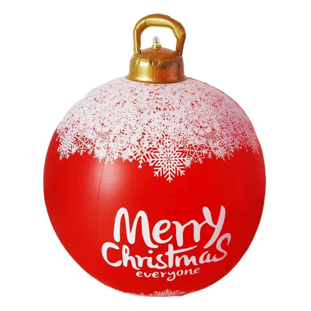 60CM Xmas Decorative Ball Colorful Christmas Inflatable Ball Large Versatile Porch Courtyard Ornaments