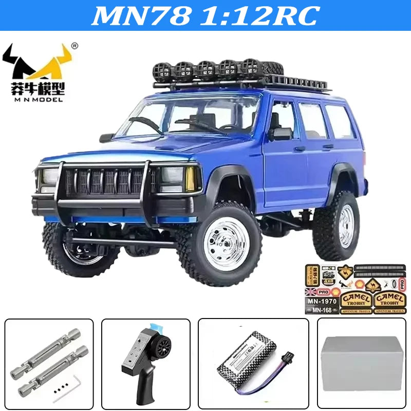 MN128 1/12 RC Car 4WD Jeep Model 2.4G Remote Control LED Light 4X4 Off Road 4WD Climbing RC Truck Electric Toy Car Gift for Boy