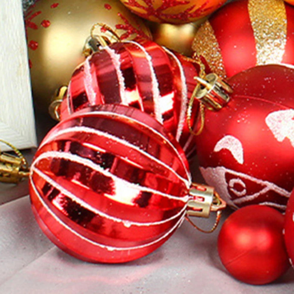 44pcs Color Balls Festive Party Supplies Hang Pendant Ball Creative Color Painted Atmosphere Decor for Indoor New Year Xmas Tree