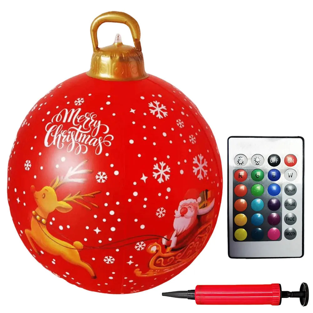 1PC Christmas Tree Decorations Balls Giant Inflatable Christmas Balls Outdoor Christmas Decorations PVC 60CM Snowman Balls
