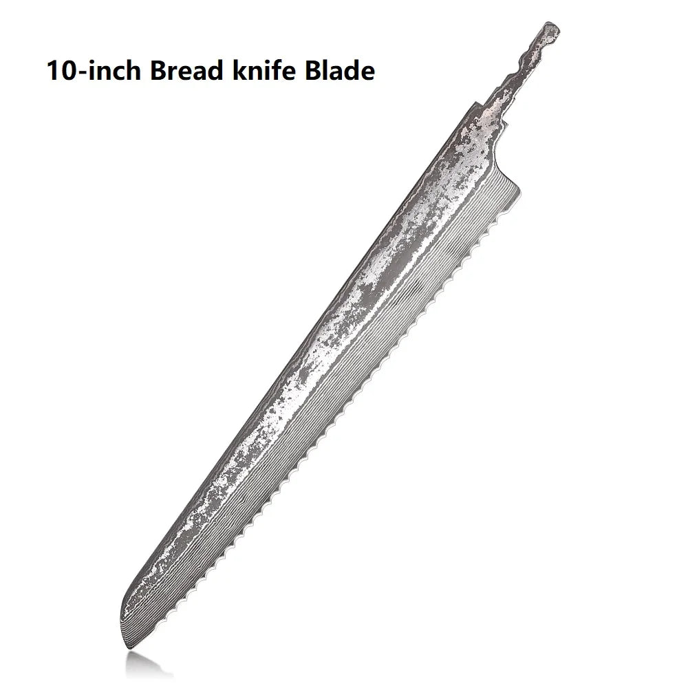 F.YOUNG DIY Damascus Steel Japanese Kitchen Chef Knife Blank Blade VG10 Full Tang Integral Hand Forged Sharp Edges Making Tools