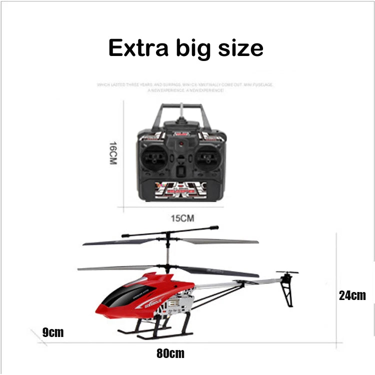 3.5CH Rc Helicopter Extra Large Remote Control Drone Durable Charging Model UAV Outdoor Aircraft Helicoptero Gift Toys for Kids