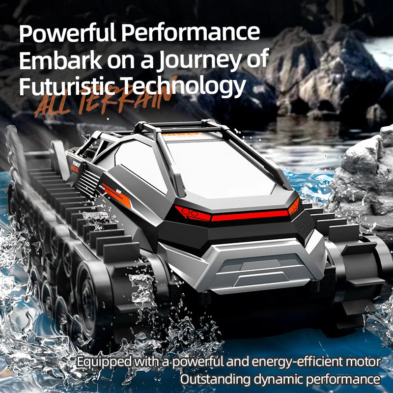 JJRC Q183 RC Car 2.4G Amphibious All Terrain Tracked Tank Remote Control Truck Climbing Off-Road Vehicle Waterproof Toy Kid Gift