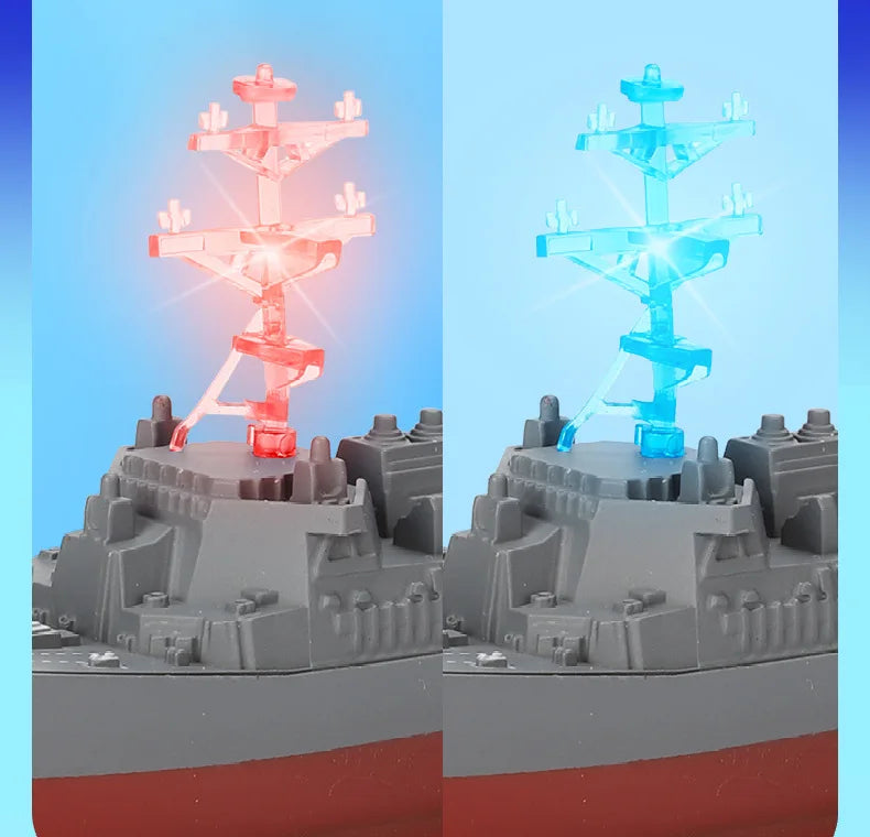 Mini Boat Remote Control Warship 2.4ghz Double Propeller Radio-control Aircraft Carrier Simulated Model Toys Kids Gift