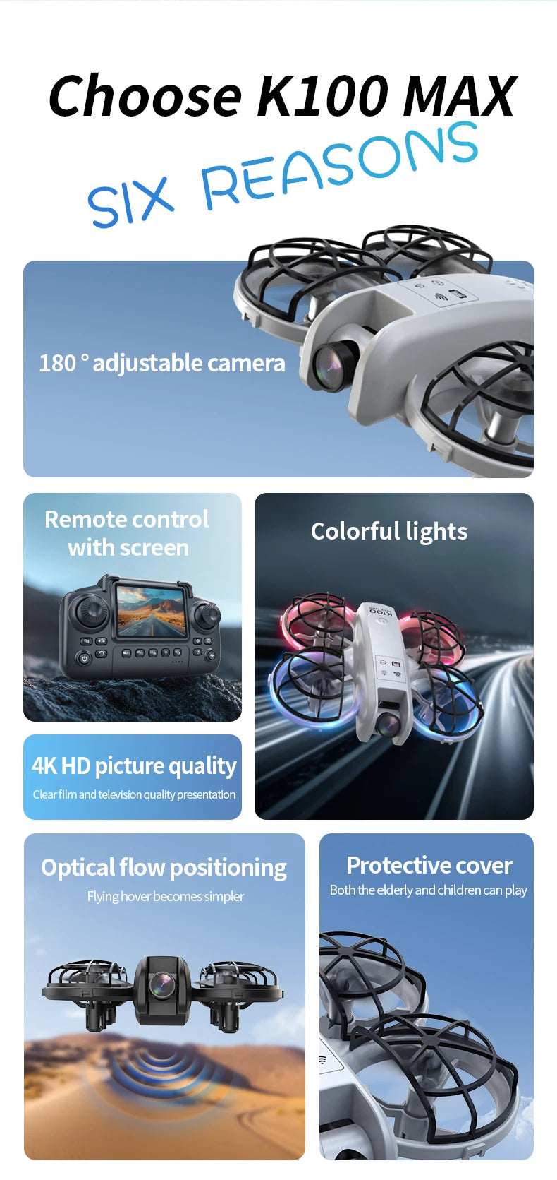 K100 MAX Mini GPS Drone 8K HD Camera Real Time Video Transmis Screen Control Obstacle Avoidance Aerial Photography RC Quadcopter