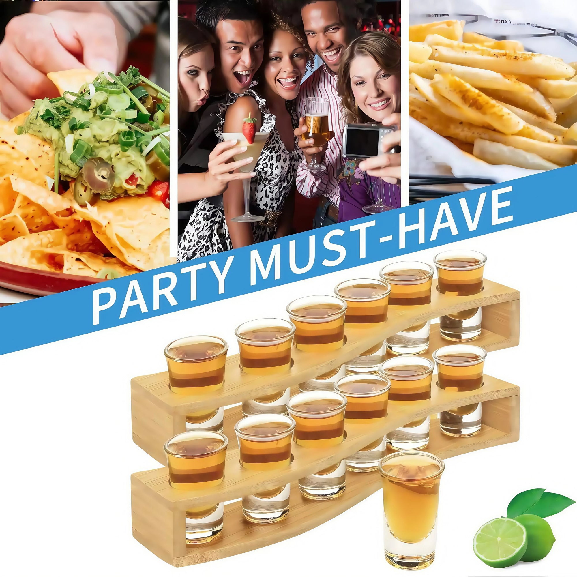 Shot Glasses 6pcs Shot Glass Set 1oz/30ml Shot Glass Holder Heavy Base for Whisky Tequila 6 Shot Glass Serving Tray (6pcs)