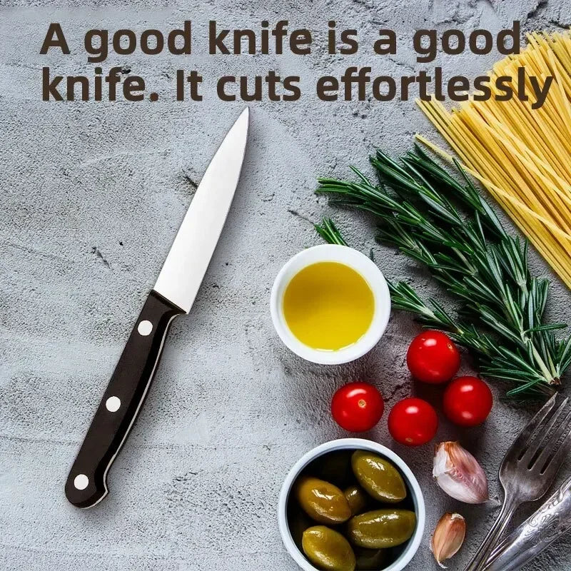 3/6Pcs Black Fruit Knife Kitchen Knife Professional Chef Knife Sharp Portable Kitchen Utensil Knife Peeling Anti-rust Anti-stick