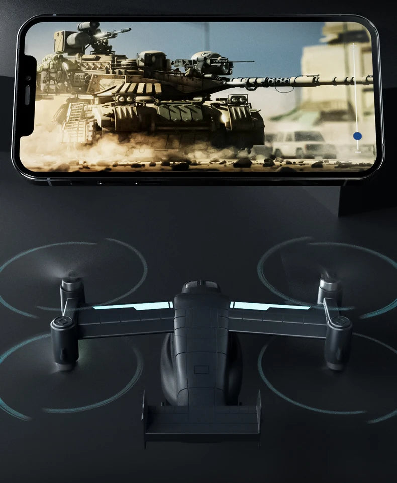 JIKEFUN LM19 Max RC UAV Osprey Helicopter with Camera 4K HD Fly Around Remote Control Drone Brushless Quadcopter Toys for Adults