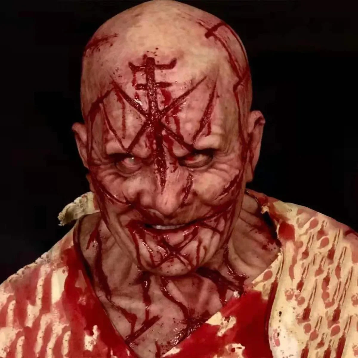 Halloween   Horror Headgear Scary Bloody Murderer Mask Latex Material Evil Role-Playing Props Tricky Prank Toy Masquerade Props