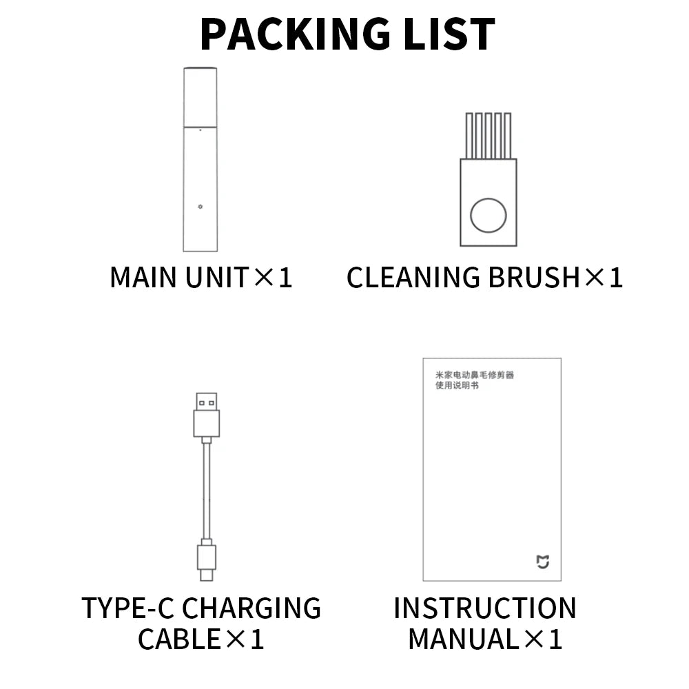 NEW XIAOMI Mijia Electric Nose Hair Trimmer Portable Nose Ears Hair Eyebrow Trimmer for Men Rechargeable Painless Clipper